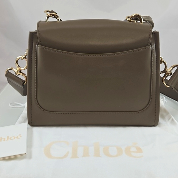 NEW $2250 Chloé Tess Suede & Leather Small Day Bag in Army Green - Picture 9 of 16